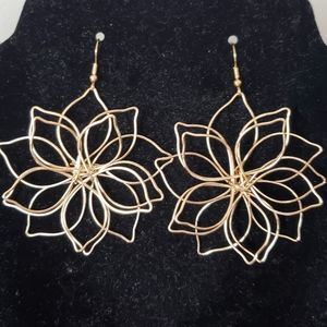 Bohemian Style Hollow Flower Earrings - Fashion Jewelry- Gold Color